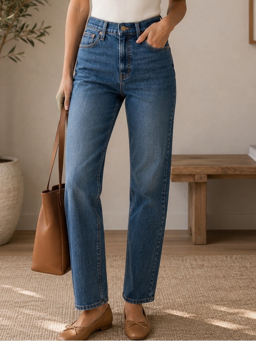 J.Crew High Rise Classic Vintage Straight Jeans Women 29 Blue Stretch Denim